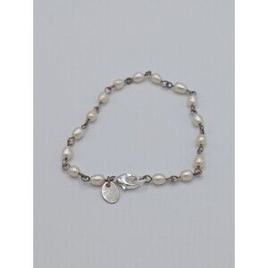 AK Turkey 925 Sterling Silver Freshwater Baroque Pearl Bracelet Dainty Bridal